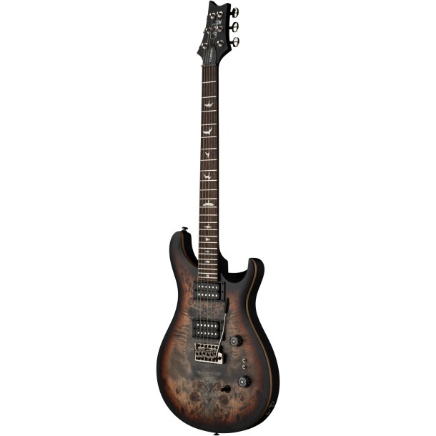 PRS SE Exotic Custom 24-08 Poplar Burl Limited Edition - Charcoal Cherry Midnight Burst